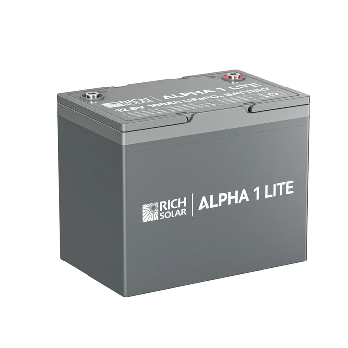 Rich Solar ALPHA 1 LITE | 12V 100Ah LiFePO4 Battery | Lightweight 12V Lithium Battery for RVs, Trailers, Vans, Boats, Off-Grid | 4,000 Lifetime Cycles | Best Value
