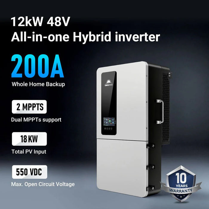 Sungold 12KW 48V All-in-one Hybrid Solar inverter | Whole Home Backup (200A)| SGS-12K18MAX