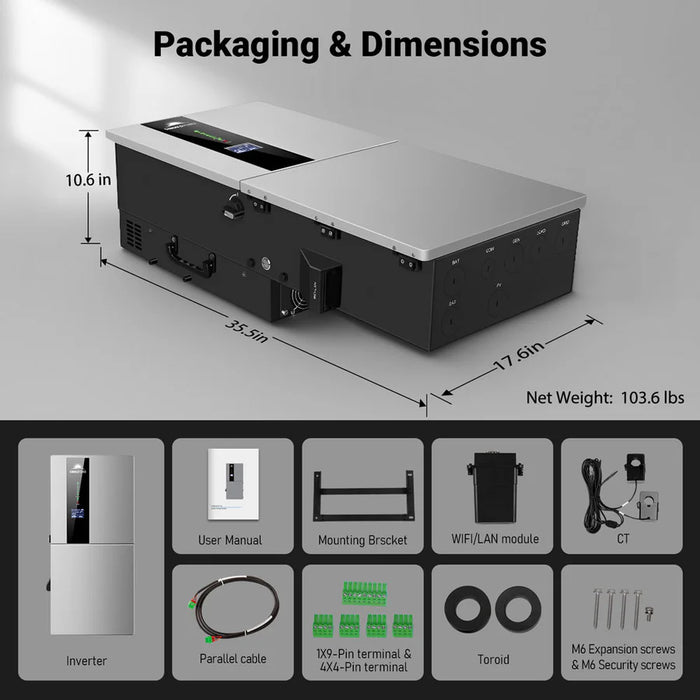 Sungold 11.4KW 48V Split Phase Hybrid Solar Inverter | Whole Home Backup (200A) | SGN-11K15PRO