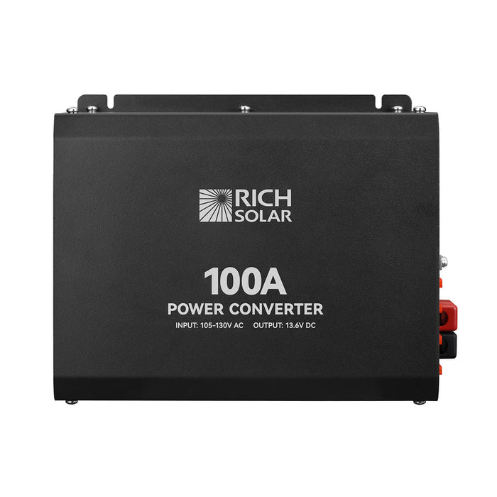 Rich Solar100 Amp Power Converter | 100A 120V Battery Charger | Overload, Overheat, Reverse Polarity Protection | Plug and Play