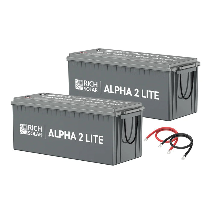 Rich Solar 400Ah 12V LiFePO4 Off-Grid Battery Kit | 5.12kWh Deep Cycle Lithium Battery Bank | Powerful 400Ah Battery Kit for RVs, Trailers, Cabins, Campers, Vans, Off-Grid | 2 X ALPHA 2 LITE in Parallel