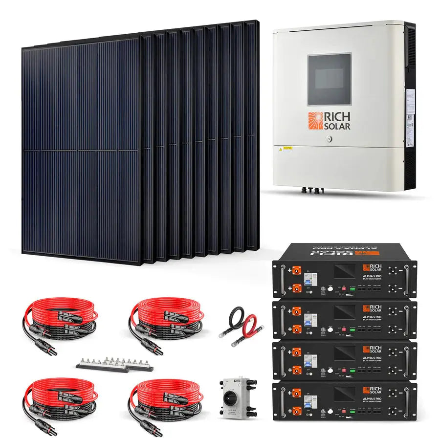 High-Efficiency Solar Kit | Rich Solar 4000W 48VDC-120VAC — US Solar Shop