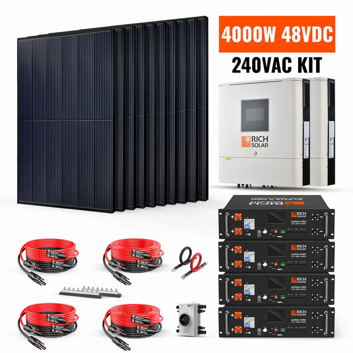 Rich Solar 4000W 48VDC-240VAC Solar Kit W/ 2x NOVA 6500S 48V Off-grid Solar Inverter
