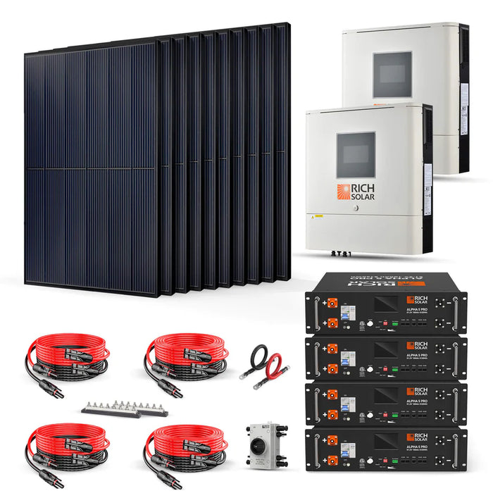 Rich Solar 4000W 48VDC-240VAC Solar Kit W/ 2x NOVA 6500S 48V Off-grid Solar Inverter