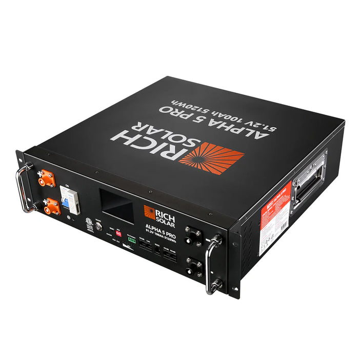 Rich Solar ALPHA 5 PRO | 51.2V 100Ah LiFePO4 Battery | Premium 48V Server Rack Lithium Battery for Residential, Commercial, RVs, Off-Grid | 7,000 Lifetime Cycles | 10 Year Warranty | UL1973, UL9540A Certified