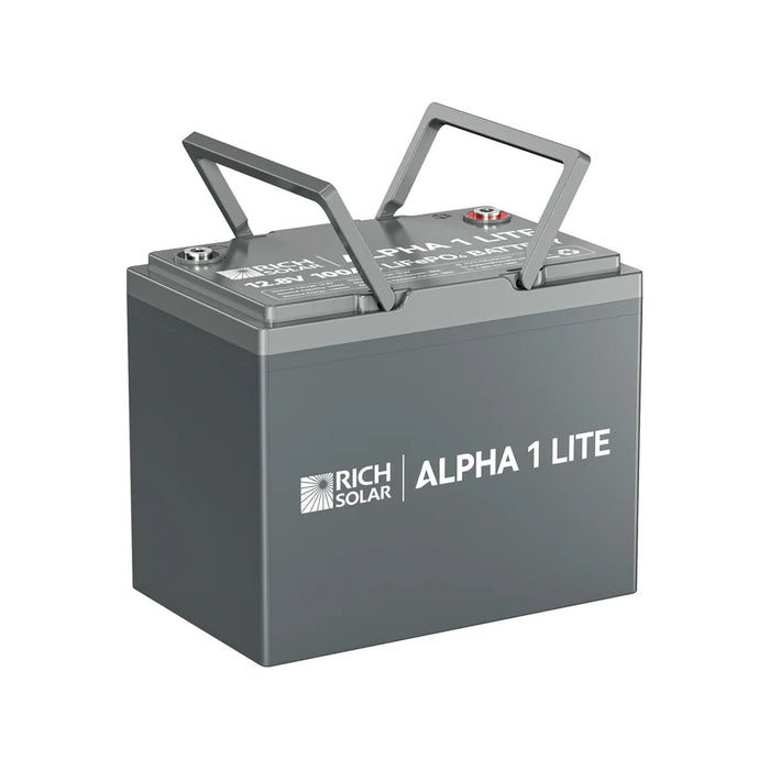 Rich Solar ALPHA 1 LITE | 12V 100Ah LiFePO4 Battery | Lightweight 12V Lithium Battery for RVs, Trailers, Vans, Boats, Off-Grid | 4,000 Lifetime Cycles | Best Value