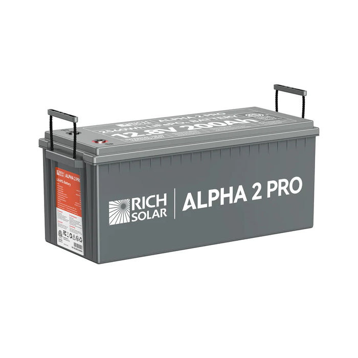 Rich Solar ALPHA 2 PRO | 12V 200Ah LiFePO4 Battery | Premium 12V Lithium Battery for RVs, Cabins, Tiny Homes | 7,000 Lifetime Cycles | 10 Year Warranty | UL1973 Certified