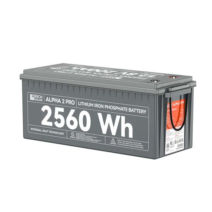 Rich Solar ALPHA 2 PRO | 12V 200Ah LiFePO4 Battery | Premium 12V Lithium Battery for RVs, Cabins, Tiny Homes | 7,000 Lifetime Cycles | 10 Year Warranty | UL1973 Certified