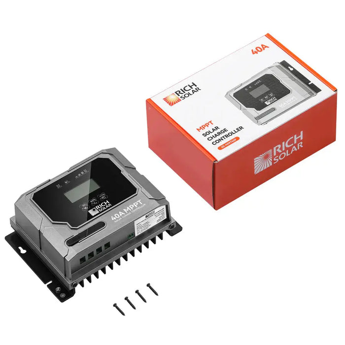 Rich Solar BRAVO 40 | 40 Amp MPPT Solar Charge Controller | Premium 40A 12V/24V MPPT Solar Controller for RVs, Trailers, Campers, Vans, Boats, Off-Grid | Awarded #1 Solar Controller 2025 Rich Solar