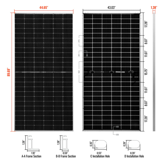Rich Solar MEGA 580 BIFACIAL | 580 Watt Bifacial Solar Panel | Premium Grid-tie or Off-grid Solar Panel for Residential, Commercial, Agriculture | 25-Year Output Warranty | UL Certified