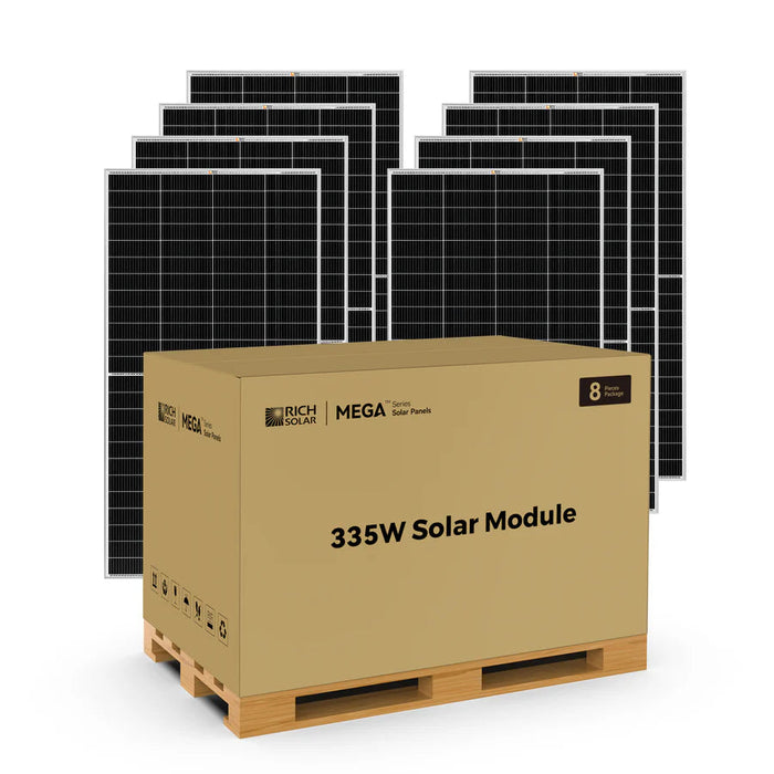 Rich Solar MEGA 335 PRO | 335 Watt Solar Panel | Premium Grid-tie or Off-grid Solar Panel for Residential, Commercial, Agriculture | 25-Year Output Warranty | UL Certified Rich Solar