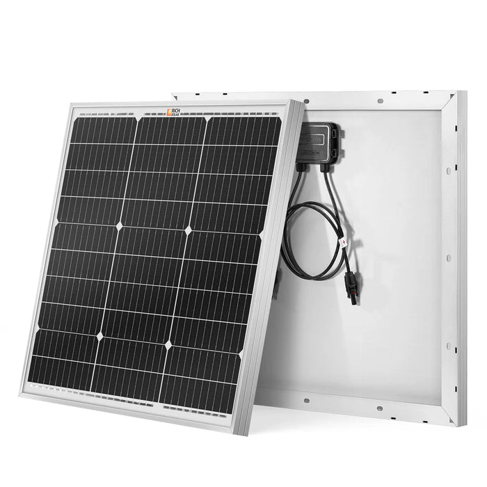 Rich Solar MEGA 50 | 50 Watt Solar Panel | Compact 12V Off-Grid Solar Panel for Boats, Vans, Trailers | 25-Year Output Warranty | UL Certified