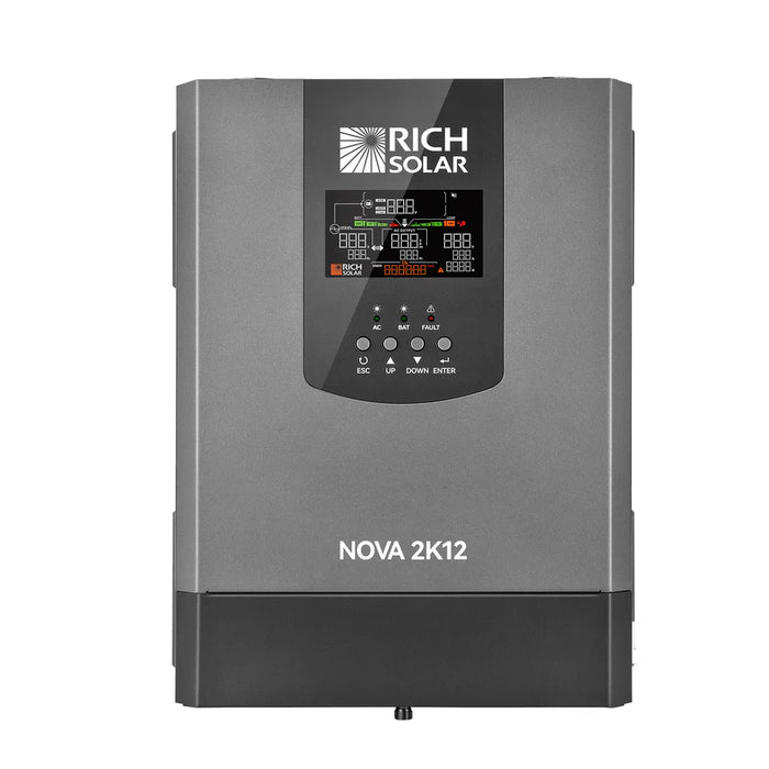 Rich Solar NOVA 2K12 | 2000W 12V Pure Sine Wave Inverter with Built-in Transfer Switch | UL458 Certified for RVs, Campers, Trailers, Vans