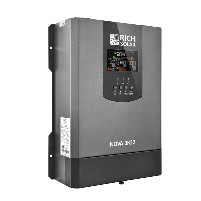 Rich Solar NOVA 3K12 | 3000W 12V Pure Sine Wave Inverter with Built-in Transfer Switch | UL458 Certified for RVs, Campers, Trailers, Vans
