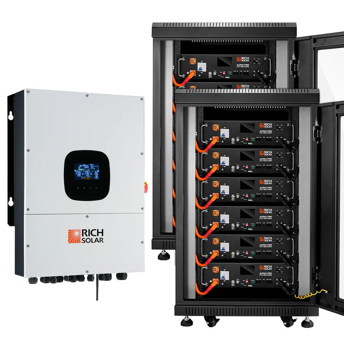 Rich Solar NOVA 12K PV Hybrid Inverter Solar Kit | 61.44kWH Server Lithium Battery [KIT-SR0002] Rich Solar