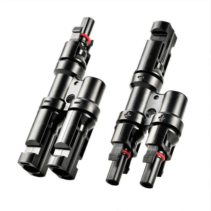 Rich Solar 10 Gauge Solar Panel Extension Cable with Male and Female Solar Connector Ends and Parallel Connectors | Pair of 10AWG Red and Black Extension Wire and Parallel Connectors | Choose Cable Length: 30ft, 50ft Rich Solar