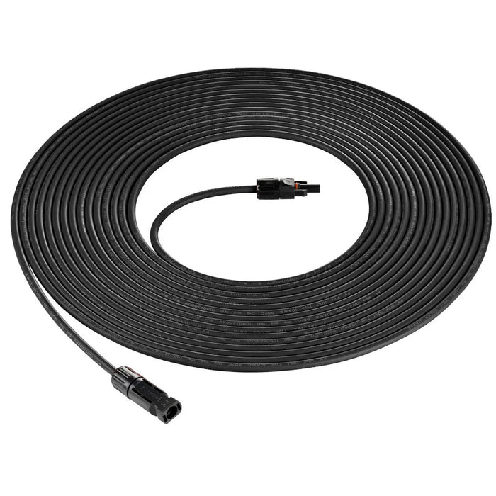 Rich Solar 10 Gauge Solar Panel Extension Cable with Male and Female Solar Connector Ends | Pair of 10AWG Red and Black Extension Wire with Connectors on Both Ends | Choose Cable Length: 10ft, 15ft, 20ft, 30ft, 50ft, 75ft, 100ft Rich Solar