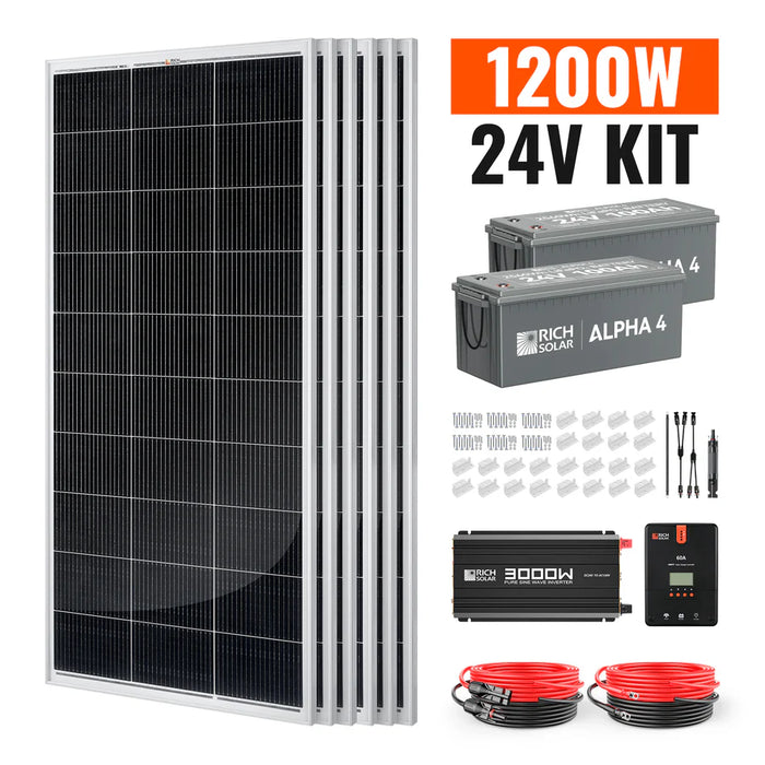 Rich Solar 1200 Watt 24V Complete Solar Kit