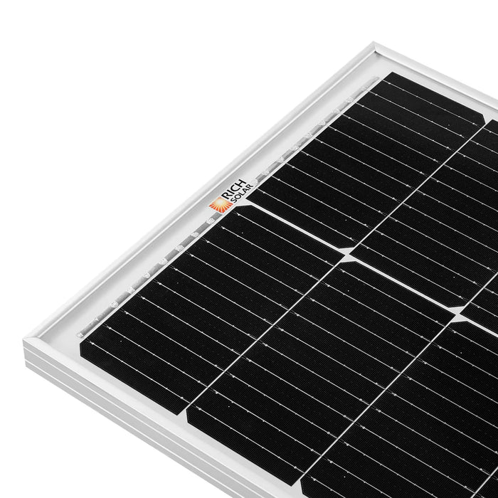 Rich Solar MEGA 100 SLIM 2025 | 100 Watt Slim Solar Panel | Compact 12V Off-Grid Narrow Solar Panel | 25-Year Output Warranty | UL Certified