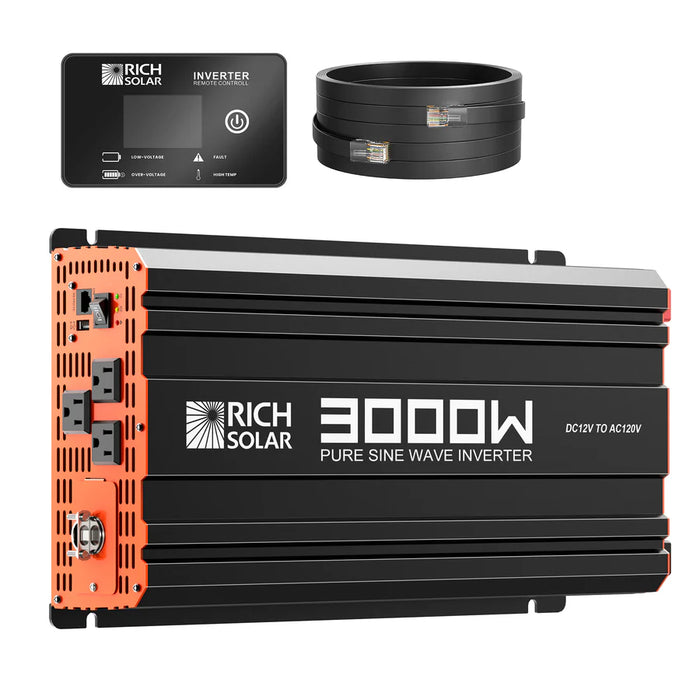 Rich Solar NOVA PURE 3K | 3000 Watt (3kW) 12 Volt Industrial Pure Sine Wave Inverter | Powerful 3000W 12V Off-Grid Inverter for RVs, Trailers, Campers, Vans, Trucks, Overlanders, Boats