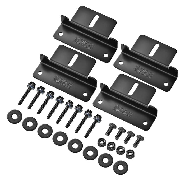 Rich Solar Z-Brackets | Mounting Hardware Z-Brackets with Screws | Designed for RICH SOLAR MEGA Series Solar Panels | Easy to Install Rich Solar